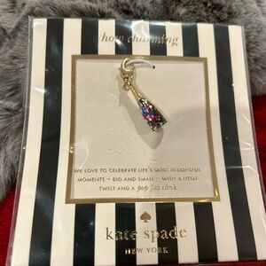 Kate Spade Black and White Striped Charm